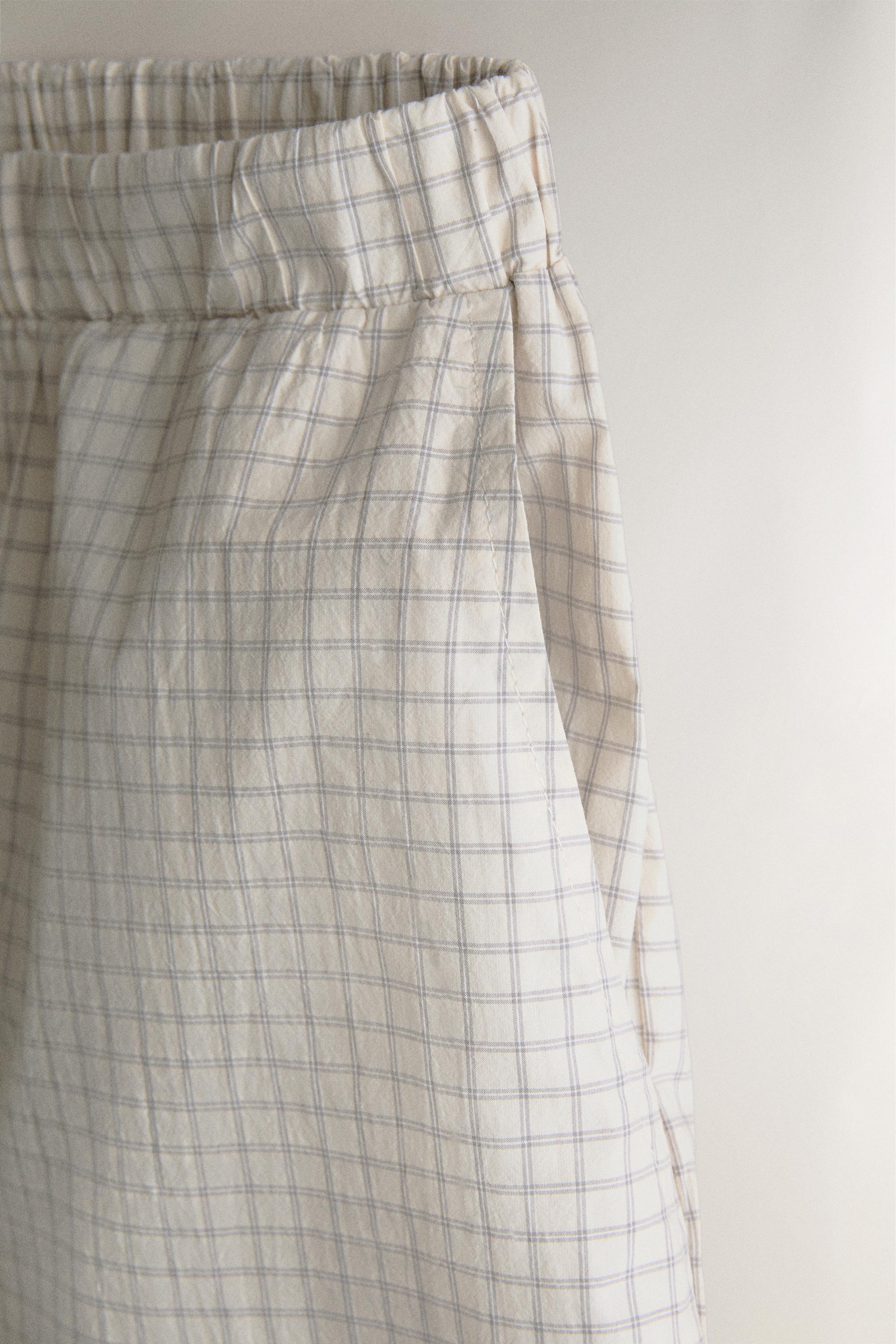 SHORT COTON À CARREAUX